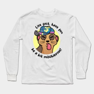 Mischievous Meerkat (on light colors) Long Sleeve T-Shirt